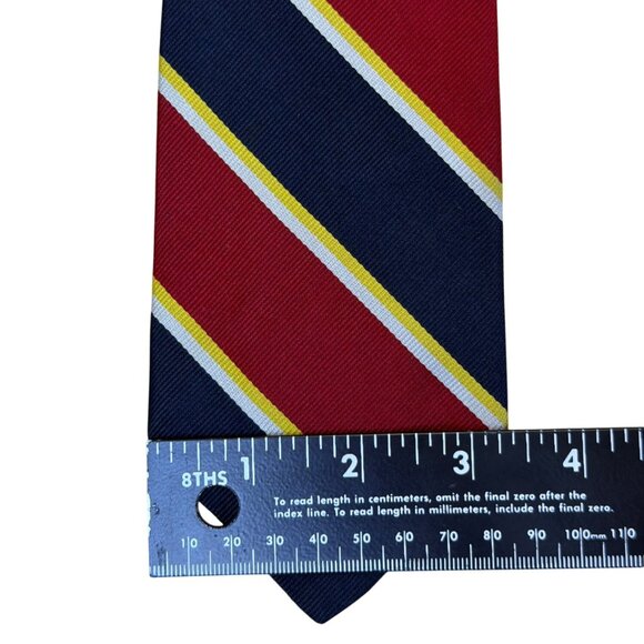 Vintage Brooks Brothers Red & Navy Silk Striped Tie 58" Classic Formal Accessory - Picture 7 of 7
